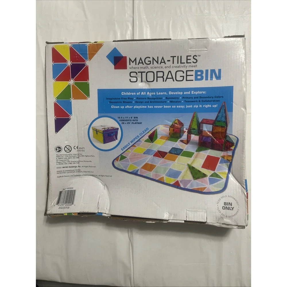 Magna-Tiles Storage Bin & Interactive Play-Mat Collapsible